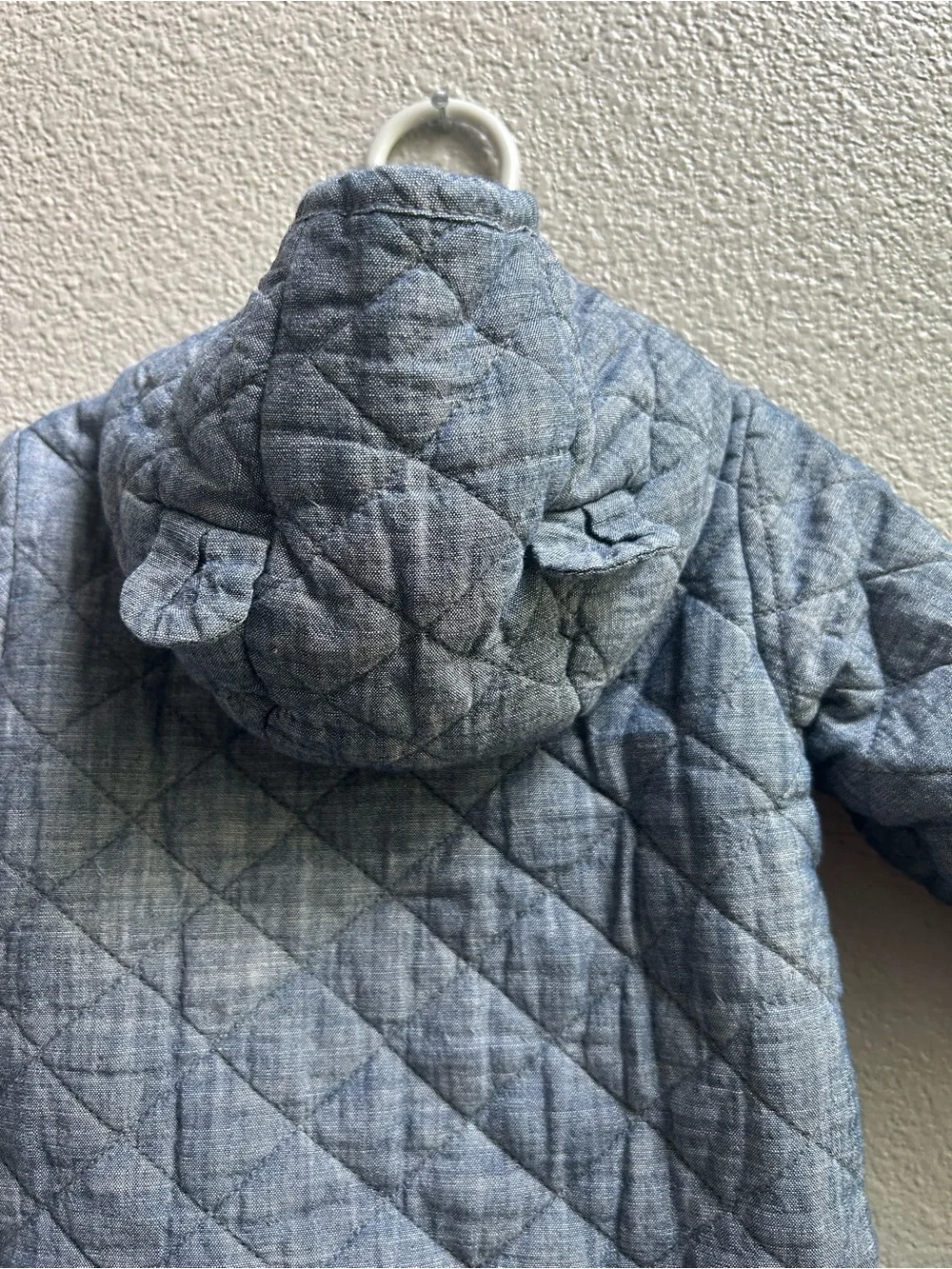 GAP Quilted Hooded Footed One-Piece in Gray